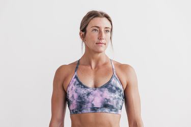 Nobull V-Neck Tie-Dye Women's Sports Bras Pink | Australia (PB6728)